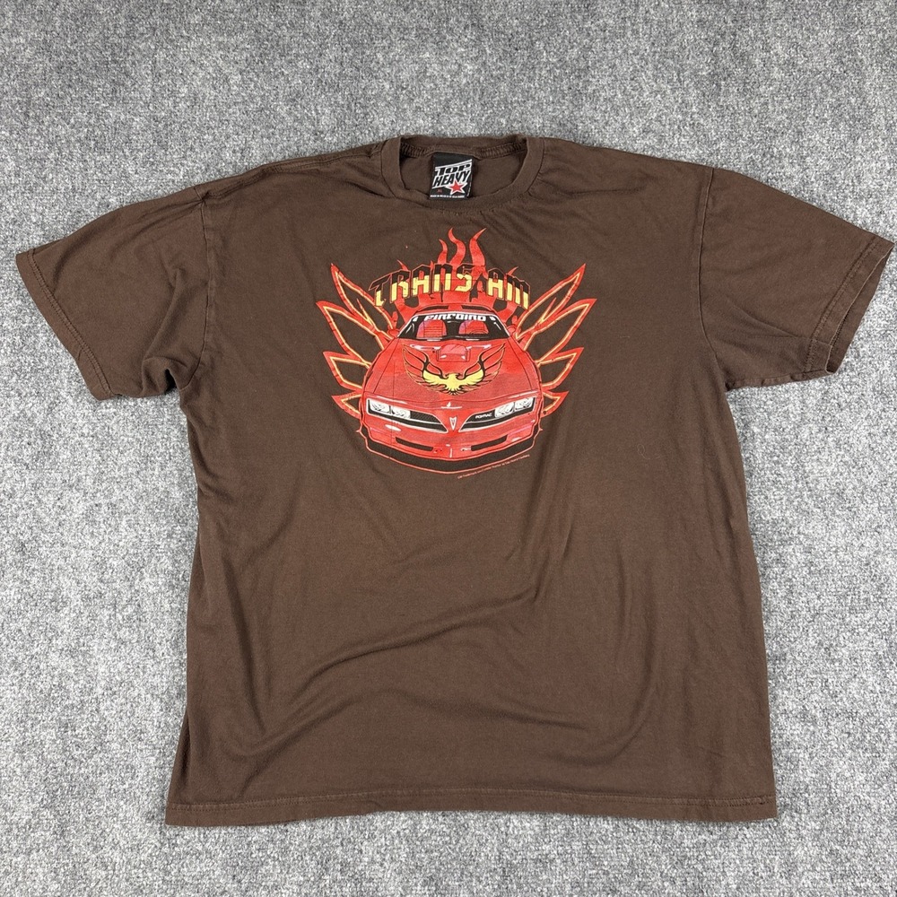 Top Heavy Pontiac Trans Am Graphic T-Shirt Mens XL Brown Firebird Muscle Car
